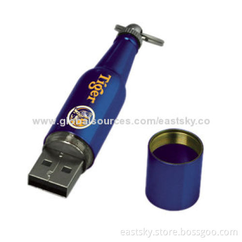 Colorful Metal Bottle-shaped USB with Built-in Password Protection,Supports Plug-and-play Function
